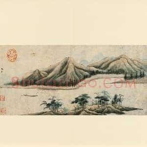 五代赵干山水画页