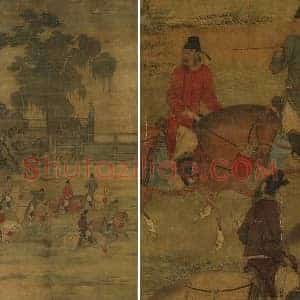 赵喦《八达春游图》轴
