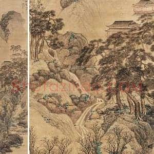 蓝瑛山水《松萝晚翠图》轴