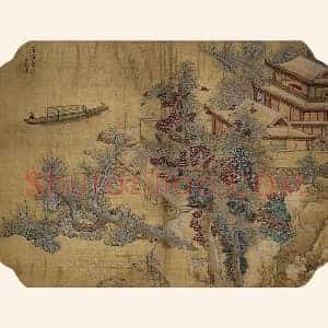 蓝瑛山水小品《仿王维雪溪图》