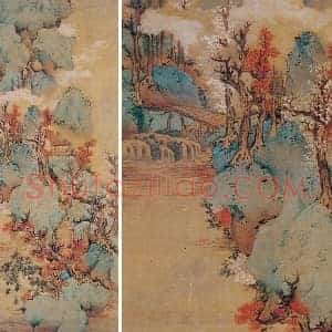 蓝瑛《仿张僧繇青绿山水图》