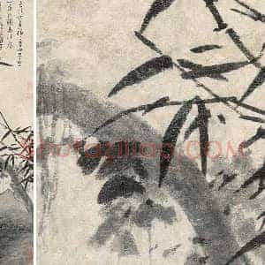 吴镇水墨写意画《多福图》轴