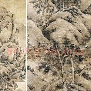 吴镇山水《溪山高隐图》轴