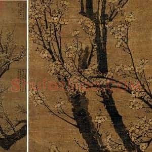 王冕墨梅《画南枝春早图》轴