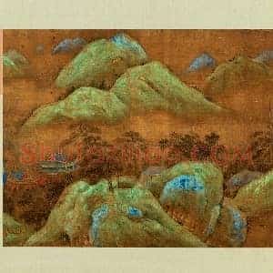 王诜青绿山水《仙境图》页