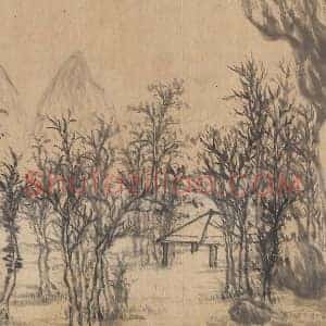 柯九思山水画《秋林晓色图》页