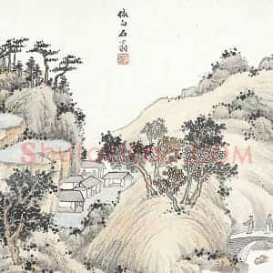 张石园《仿白石翁山水》页