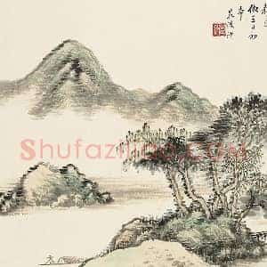 顾沄山水画《扁舟诗思图》页