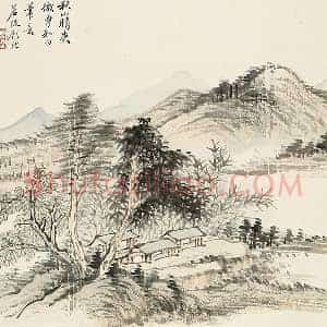 顾沄山水画《秋山晴爽图》页
