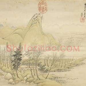 王翚春景山水《仿惠崇早春图》页