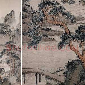 沈周山水《清江幽居图》轴