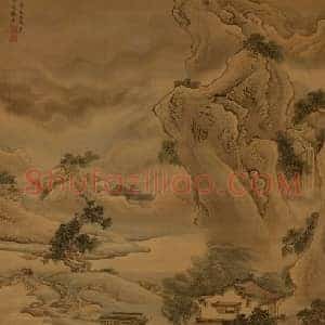 袁耀山水楼阁图轴