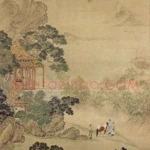 清代 郎世宁《阅骏图》国画综合工笔作品图片赏析