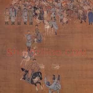 清代 郎世宁《马术图》国画综合工笔作品图片赏析