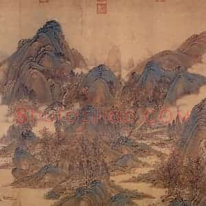 清代 唐岱《秋山行旅图》国画山水作品图片赏析