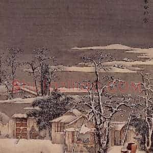 清代 孙祜《雪景故事图》国画山水作品图片赏析