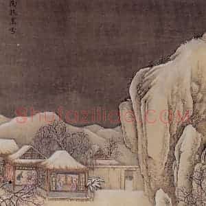 清代 孙祜《雪景故事图》国画山水作品图片赏析