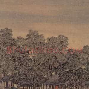 清代 金昆《有鸟诗意图》国画山水作品图片赏析