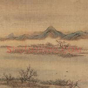清代 金昆《有鸟诗意图》国画山水作品图片赏析