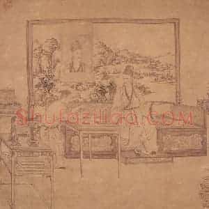 清代 姚文瀚《弘历鉴古图》国画人物工笔作品图片赏析
