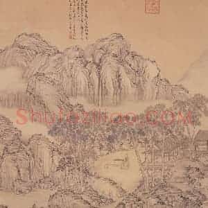清代 董邦达《弘历松荫消夏图》国画山水工笔作品图片赏析