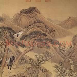清代《弘历刺虎图》国画综合工笔作品图片赏析