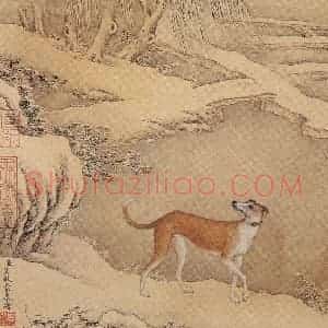 清代 艾启蒙《十骏犬图》国画花鸟工笔作品图片赏析