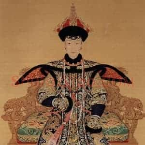 清代《孝贤皇后像》国画人物工笔作品图片赏析