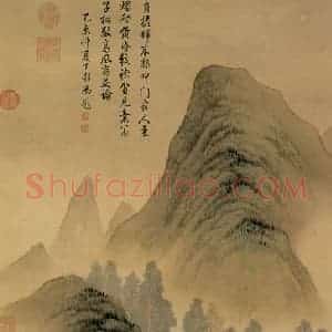 清代 金廷标《负担图》国画综合工笔作品图片赏析