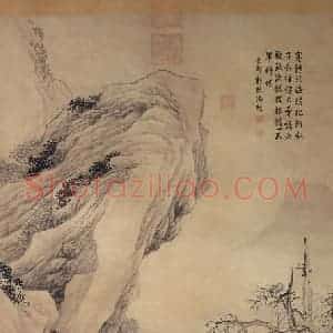 清代 金廷标《山溪策蹇图》国画综合工笔作品图片赏析