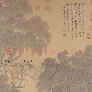清代 金廷标《婕妤当熊图》国画综合工笔作品图片赏析