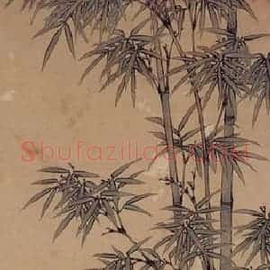 清代 杨大章《桃竹双雀图》国画花鸟工笔作品图片赏析