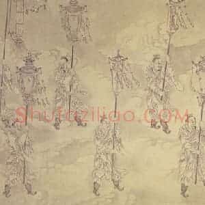 清代 贾全《中元地官图》国画人物工笔作品图片赏析