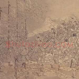 清代 贾全《中元地官图》国画人物工笔作品图片赏析