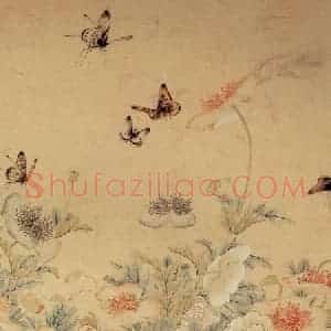 清代 沈振麟《蛱蝶图》国画花鸟工笔作品图片赏析