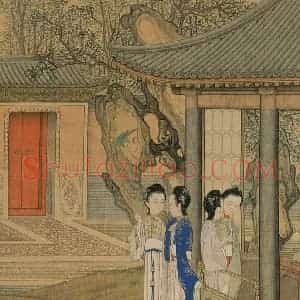 清代 焦秉贞《仕女图》国画人物工笔作品图片赏析