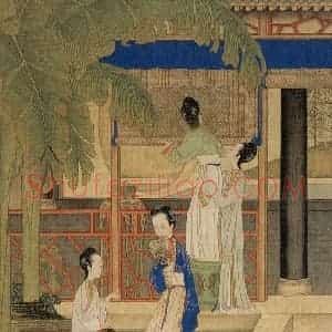 清代 焦秉贞《仕女图》国画人物工笔作品图片赏析