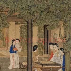 清代 焦秉贞《仕女图》国画人物工笔作品图片赏析