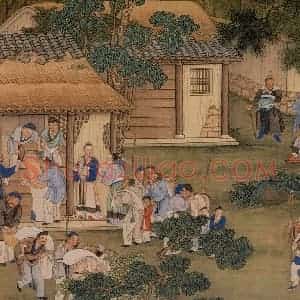 清代 冷枚《养正图》国画人物工笔作品图片赏析