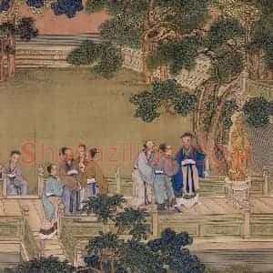 清代 冷枚《养正图》国画人物工笔作品图片赏析