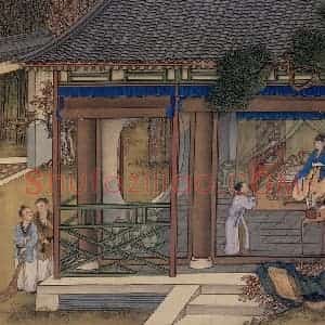 清代 冷枚《养正图》国画人物工笔作品图片赏析