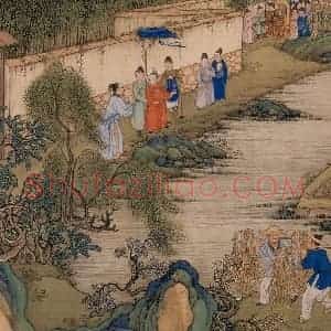 清代 冷枚《养正图》国画人物工笔作品图片赏析