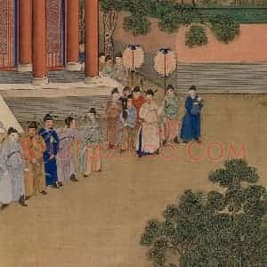 清代 冷枚《养正图》国画人物工笔作品图片赏析