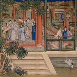 清代 冷枚《养正图》国画人物工笔作品图片赏析