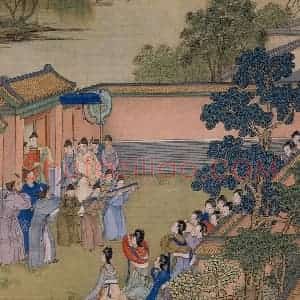 清代 冷枚《养正图》国画人物工笔作品图片赏析