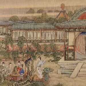 清代 冷枚《十宫词图》国画人物工笔作品图片赏析