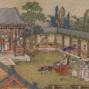 清代 冷枚《十宫词图》国画人物工笔作品图片赏析