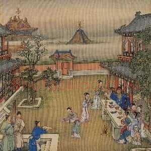 清代 冷枚《十宫词图》国画人物工笔作品图片赏析