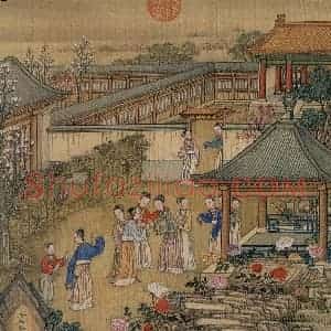 清代 冷枚《十宫词图》国画人物工笔作品图片赏析