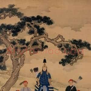 清代《玄烨戎装像》国画人物工笔作品图片赏析